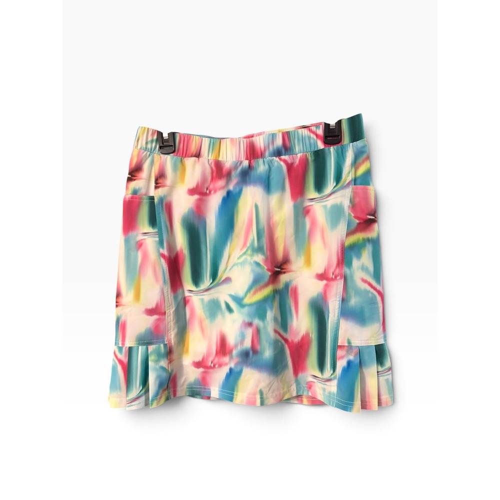 Chicos Multi Color Abstract Print Active Skort Size 0 US 4 Elastic Waist Pockets